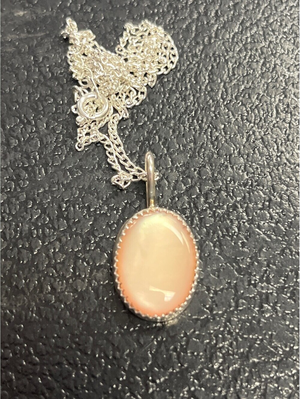 Native American Navajo jewelry handmade sterling silver mother of pearl pendant